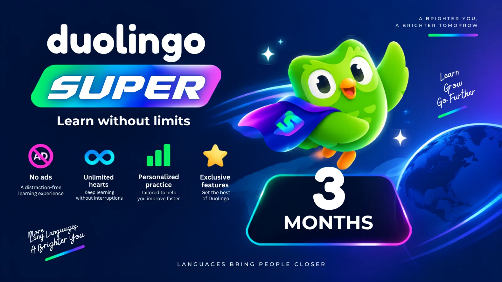 Pratinjau Duolingo Super - 3 Bulan